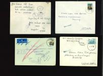1974–84 Turkish Area postal history group, comprising twelve covers, including two with censorship markings applied after the 1974 invasion, together with registered usages and a range of interesting instructional handst