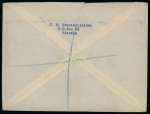 1939–45 Second World War Censorship. Attractive group of eight covers and two fragments, all bearing a variety of KGVI Pictorial frankings and displaying an excellent range of wartime censor labels and handstamps, includ