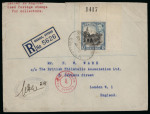 1939–45 Second World War Censorship. Attractive group of eight covers and two fragments, all bearing a variety of KGVI Pictorial frankings and displaying an excellent range of wartime censor labels and handstamps, includ