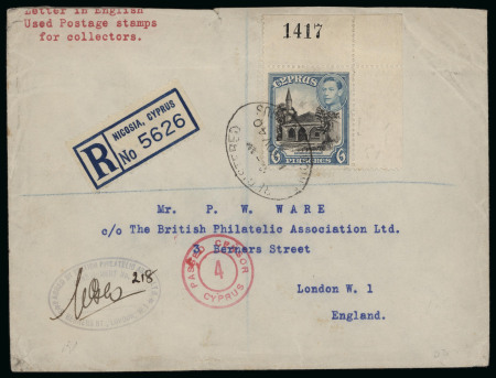 1939–45 Second World War Censorship. Attractive group of eight covers and two fragments, all bearing a variety of KGVI Pictorial frankings and displaying an excellent range of wartime censor labels and handstamps, includ