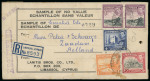 1951 (31.8) Sample of No Value printed envelope registered and addressed from Limassol to Holland, with Pictorial 25pi franking tied by REGISTERED/LIMASSOL, CYPRUS/31.AUG.52 oval ds, an unusual and scarce usage of the Sa