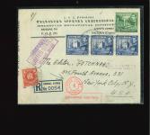1939–42 Exchange Control: Group of three censored covers, including one incoming from South Africa, all bearing the red boxed "FOR EXCHANGE CONTROL" handstamp. Two examples show the scarcer shortened form "EXCHANGE CONTR