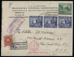 1939–42 Exchange Control: Group of three censored covers, including one incoming from South Africa, all bearing the red boxed "FOR EXCHANGE CONTROL" handstamp. Two examples show the scarcer shortened form "EXCHANGE CONTR