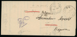 1931–33 Official Mail. Selection of four different O.H.M.S. folded entires, showing a variety of Rural Service handstamps and official postal usages. A scarce and attractive group of Cyprus official postal history (4).