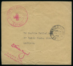 1942–76 Red Cross. Interesting group of covers and documents relating to the Red Cross, including a cover with the red BRITISH WAR ORGANISATION / CYPRUS cachet sent free of postage from Nicosia to Larnaca, together with 