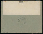 1931 Cyprus Riots: Pair of censored mail sent to Lawyers during the riots, one showing Rural Service cancels of Galinoporni and Leonarisso as transit on reverse, plus revenue document linked to taxation on the rebuilding