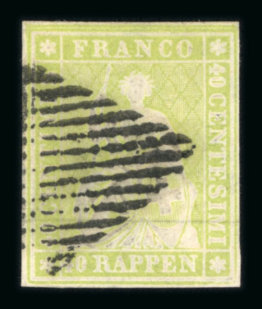 1854, 40 Rp. grün, 1. Münchner Druckperiode