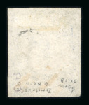 1843, Zürich 6, Type I, mit blassen senkrechten Unterdrucklinien