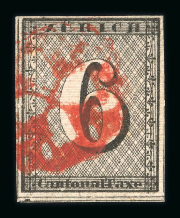 1846, Zürich 6, Type I, 46. Marke des Bogens