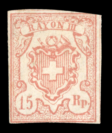 1852, Rayon III grosse Wertziffern, Type 4 des Steins MM-I