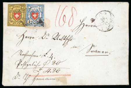 1851, Rayon II, Type 18 des Steins B1-LO und Rayon I hellblau