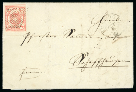 1852, Rayon III grosse Wertziffern, Type 3 des Steins ML-I