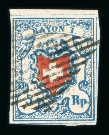 1851, Rayon I hellblau, Type 6 des Steins A3-U