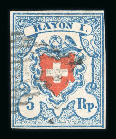 1851, Rayon I hellblau, Type 27 des Steins U-LU