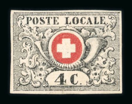 1849, Waadt 4, farbfrisch, allseits voll- bis breitrandig