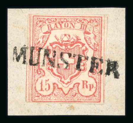 1852, Rayon III grosse Wertziffern, Type 9, auf kleinem Briefstück