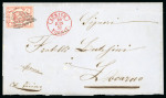 1851-1857, kleines Los mit 4 Frankaturen