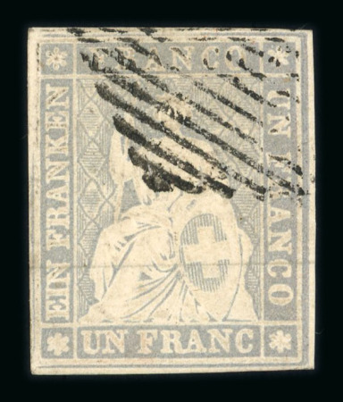 1862, komplette Serie der 7 Werte von 2 Rp. bis 1 Fr.