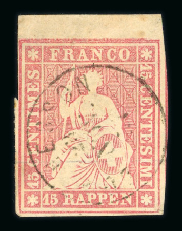 1854-1862, kleine Steckkarte mit 6 seltenen Strubel