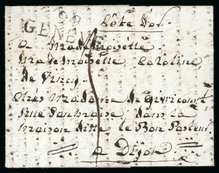 1803, Faltbrief von Genf nach Dijon