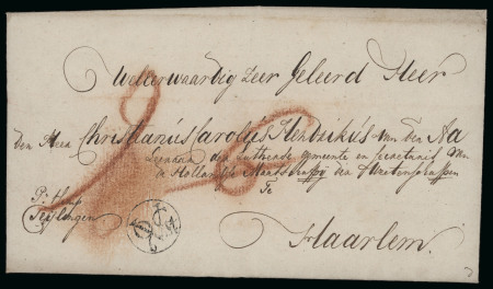 1790, "VOC 6 St." Handstamp (WdB 1h). Exceptionally well-struck marking.