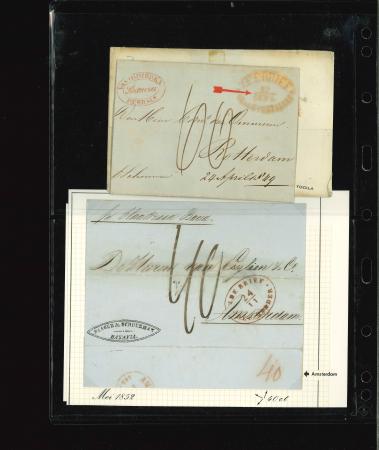 1849-1864, group of eight pre-philatelic entire letters,