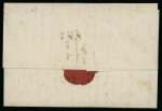 1838, complete folded letter Batavia to Samarang, perfectly struck by blue Batavia Ongefrankeed with posthorn (WdB 113b)