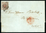 1851, Orts-Post mit Kreuzeinfassung mit Plattenfehler