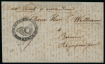 c. 1860, undated folded letter sent from Banjermassing to Prussia. Rare postmark.