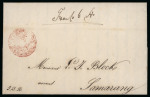1821, "Resident Djocjacarta" circular marking with a start at centre, on complete folded letter