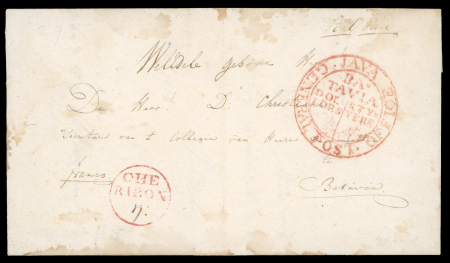British and Dutch Occupation Markings on Stampless covers. 28 examples with many very rare.