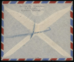 1946 Registered envelope from Nicosia to England, bearing a 14pi franking comprising Pictorial and Victory issues. Three of the adhesives are made-up stamps, showing inverted King's Head and coloured King's Head varietie