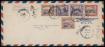 1952–53 Pair of airmail covers from Nicosia to the U.S.A., each franked with the KGVI Pictorial 3½pi rate. In both cases the stamps were cancelled in transit by Washington, D.C. duplex or meter markings and each cover be