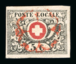 1850, Waadt 5, farbfrisch, allseits breitrandig geschnitten