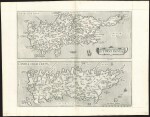 1579 Ortelius Cyprus and Crete uncoloured copper-engraved map on a single atlas sheet