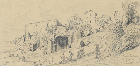 FRIEDRICH PRELLER L'ANCIEN (1804–1878) "Vigna Barberini, Orti Salustiani, Roma"