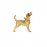 Broche "Chien" Diamants, Émeraude et Rubis