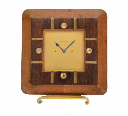 Pendule de Table Art Déco Jaeger-LeCoultre en Bois, N° de série 65384