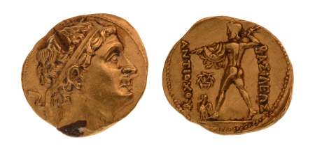 Seleucid, Antiochus, Zeus, 8.32 g. (20 mm) stater with test cut