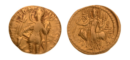 Kushanas, Vasudeva I,  7.84 g. Oesho, AV dinar.