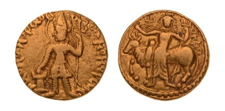 Kushanas, Vasudeva I,  7.94 g. AV dinar, Oesho.