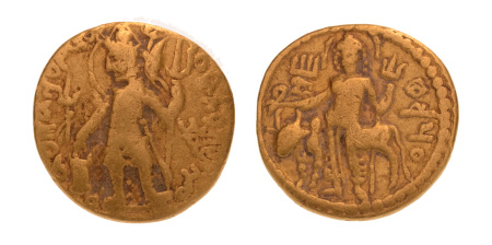 Kushanas, Vasudeva I,  7.48 g. AV dinar, Oesho.