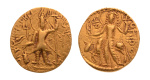 Kushanas, Vasishka, 7.81 g.  AV dinar, Oesho