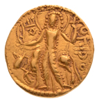Kushanas, Vasishka, 7.81 g.  AV dinar, Oesho