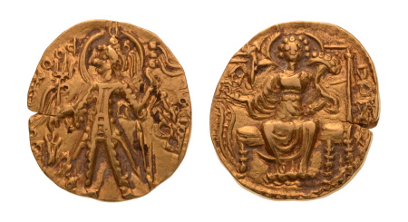 Kushanas, Vasudeva II, 7.73 g. AV dinar.