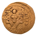 Gupta, Samudragupta I, Javelin,. 7.52 g. AV dinar