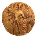 Gupta, Samudragupta I, Javelin, 7.67 g. AV dinar