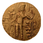 Gupta, Samudragupta I, Javelin, 7.79 g. AV dinar