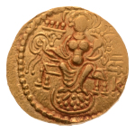 Gupta, Samudragupta I, Javelin, 7.79 g. AV dinar