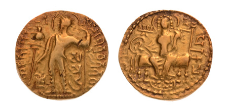 Gupta, Samudragupta I, Javelin, 7.64 g. AV dinar
